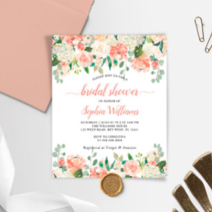 Papier Budget Coral & Rose Rose nuptiale Invitation