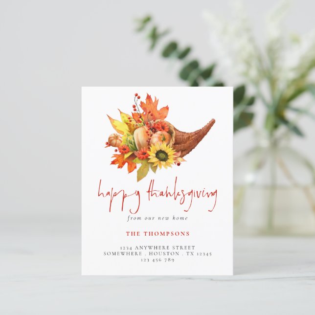 Papier Budget Cornucopia Citrouilles Thanksgiving Nouvell (Debout devant)