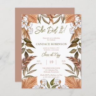 Papier BUDGET Coton Grasses séchées Grad Party Invitation