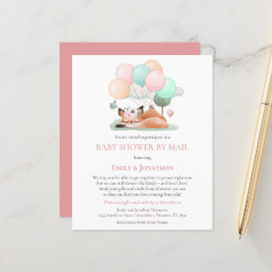 Papier Budget Coucher Fox Baby shower Par Mail Pink
