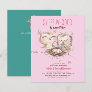 Papier BUDGET Couples Baby shower Cute Owls Woodland Inv.