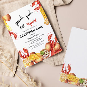 Papier Budget Couples Fiançailles Crawfish Invitation à é