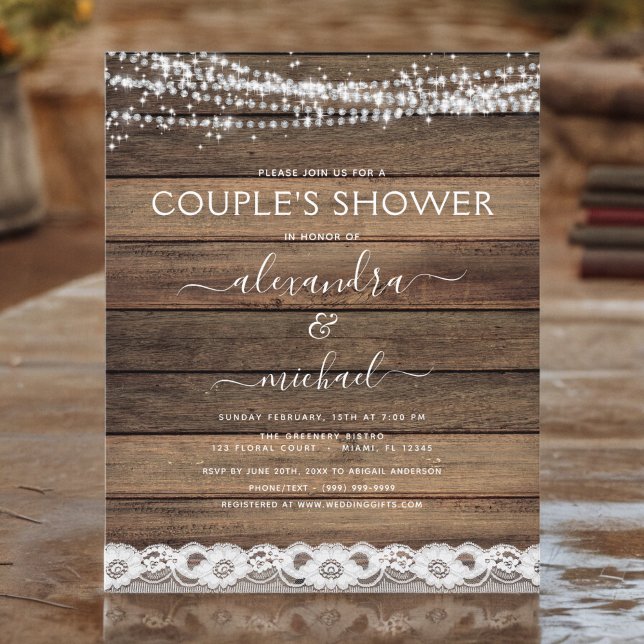 Papier Budget Couple's Shower Rustic Farmhouse (Créateur téléchargé)