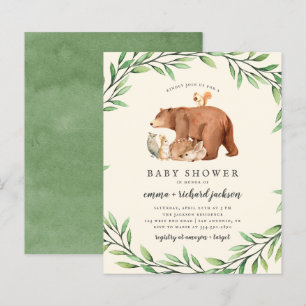 Papier Budget Cream Green Forest Animaux Baby shower