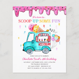 Papier Budget Crème glacée Ramassez Fun Truck Anniversair