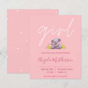 Papier Budget   Cute aquarelle Koala Baby shower Invitati