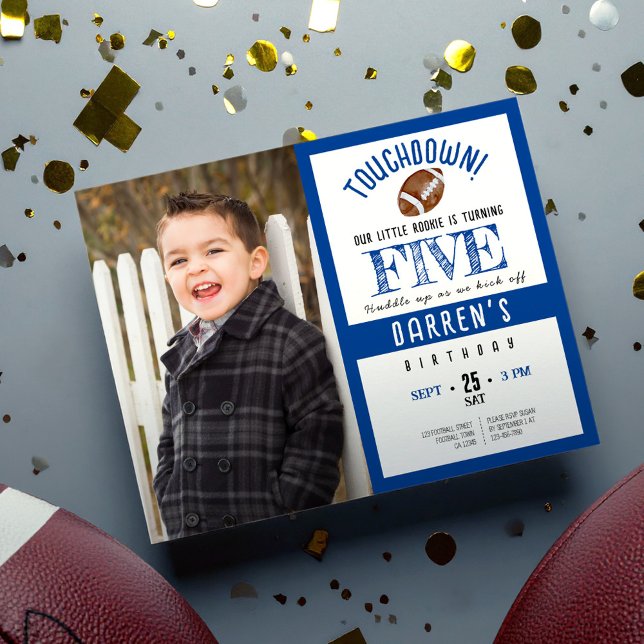 Papier Budget Cute Football Photo Boy Anniversaire Invita (Créateur téléchargé)