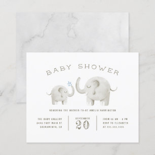 Papier Budget Cute Grey Aquarelle Elephant Baby shower