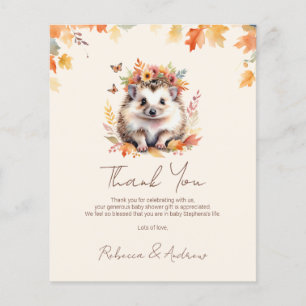 Papier Budget Cute Hérisson Baby shower d'automne  Merci
