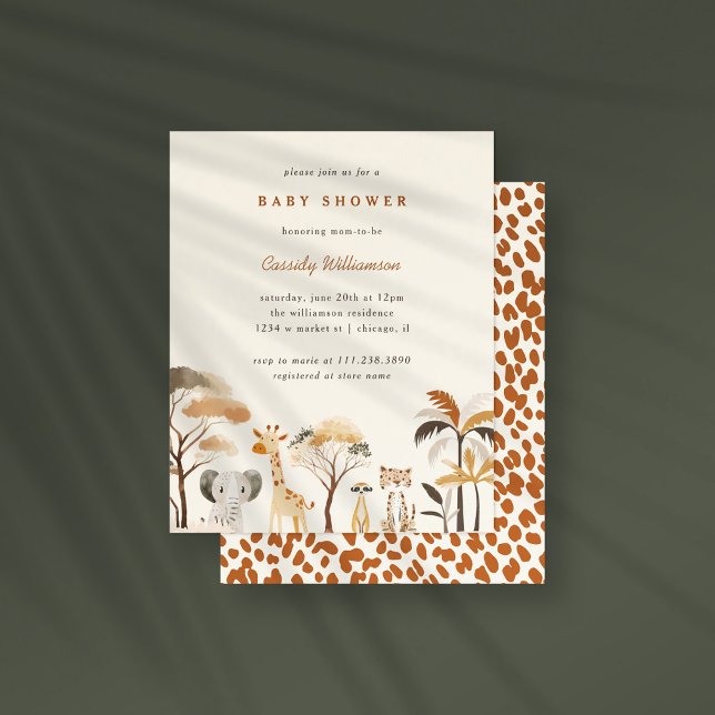Papier Budget Cute Jungle Safari Animaux Baby shower Garç (Créateur téléchargé)