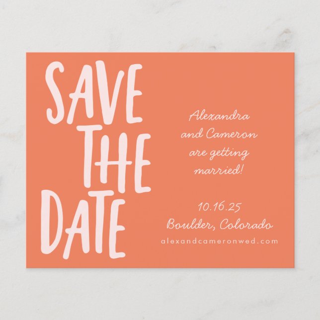 Papier Budget Cute Orange Whimsical Wedding Mariage Enreg (Devant)