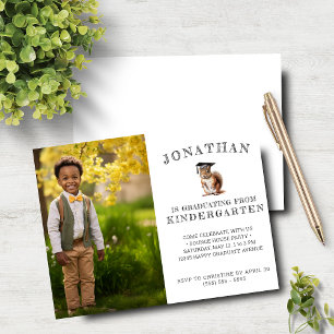 Papier Budget Cute Squirrel Kindergarten Grad Invitation