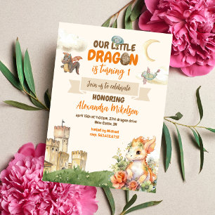 Papier Budget Cute Watercolor Dragon Baby 1er anniversair