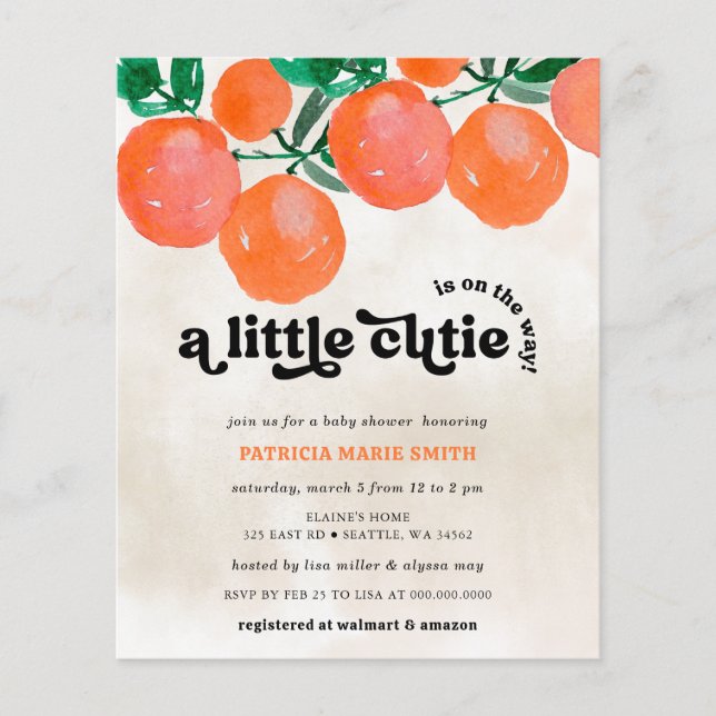 Papier Budget Cutie Est Sur Le Chemin Du Baby shower Oran (Devant)