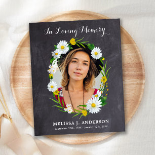 Papier Budget Daisy Floral Sympathy Funeral Merci