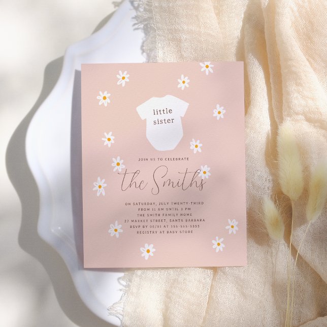 Papier Budget Daisy Flower Boho Little Sister Baby shower (Créateur téléchargé)