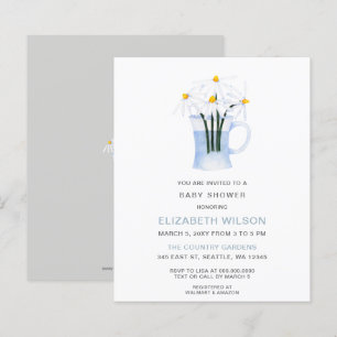 Papier Budget Daisy Genre Neutre Baby shower Invitation