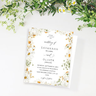 Papier Budget Daisy White Floral Mariage