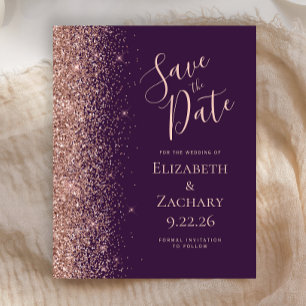 Papier Budget Dark Purple Rose Gold Parties scintillant E