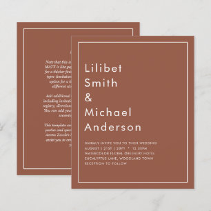 Papier BUDGET Dark Terracotta Mariage monochrome