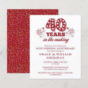 Papier Budget de l'invitation du 40e anniversaire