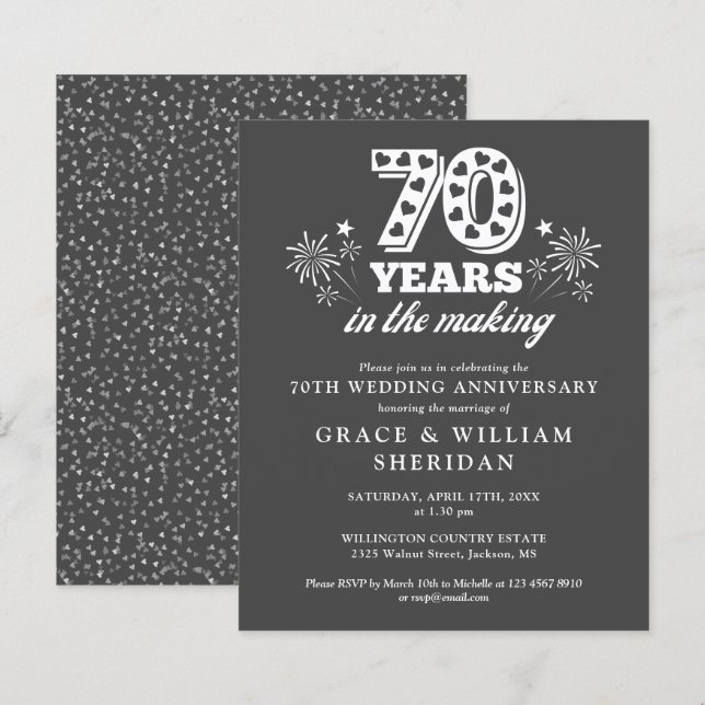Papier Budget de l'invitation du 70e anniversaire (Devant / Derrière)