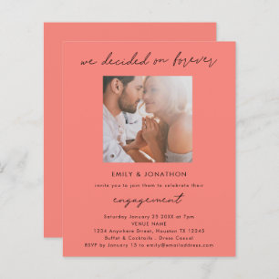 Papier Budget Décidé Sur Forever Photo Fiançailles Coral