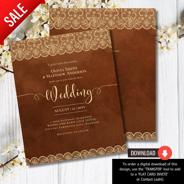 Papier BUDGET Décoration de mariage rustique en or et den (Créateur téléchargé)