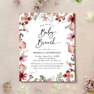 Papier Budget Delicy Rose Floral Baby Brunch Invitation