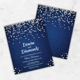 Papier Budget Denim & Diamonds Invitation 21e anniversair