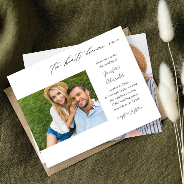 Papier Budget Deux Coeurs Deux Mariage de calligraphie ph (Créateur téléchargé)