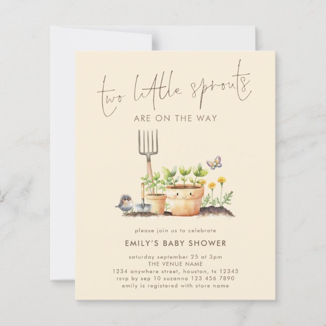 Papier Budget Deux Petites Fruits Jumeaux Baby shower bei (Devant)