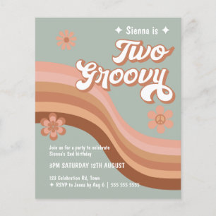 Papier Budget Deux Super Retro Daisy Sage Pink Invitation