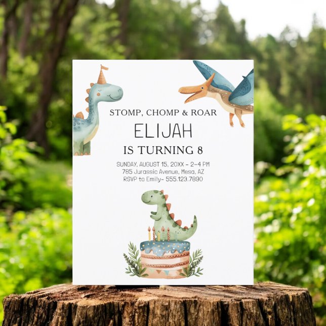 Papier Budget Dinosaur Anniversaire Invitation de la fête (Créateur téléchargé)
