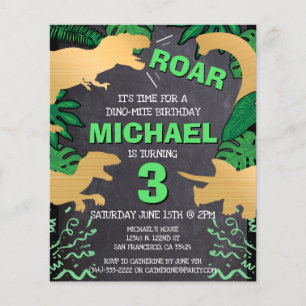 Papier Budget Dinosaur Enfants Garçon Dino Invitation Ann