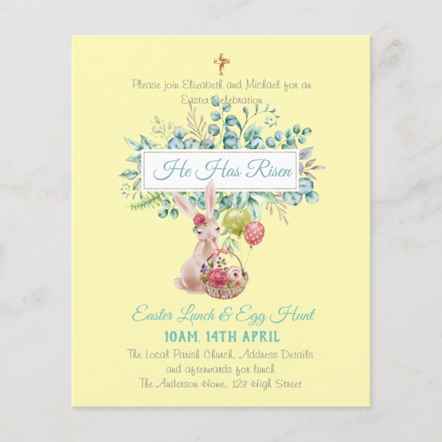 Papier Budget d'invitation religieuse de Pâques (Devant)