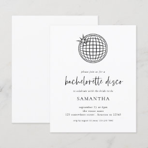 Papier Budget Disco Ball Script Bachelorette Invitation