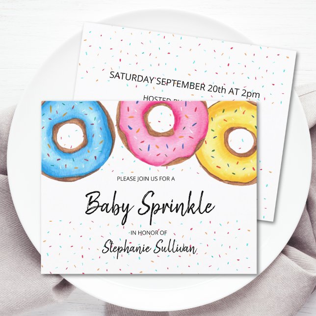 Papier Budget Donuts Baby Sprinkl Invitation (Créateur téléchargé)