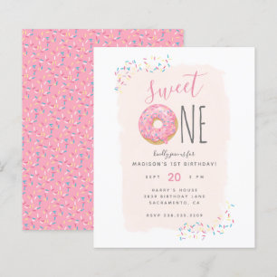 Papier Budget Doughnut Parsemée Blush Sweet 1er anniversa