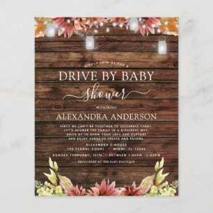 Papier Budget Drive by Baby shower Rustic Sunflowers