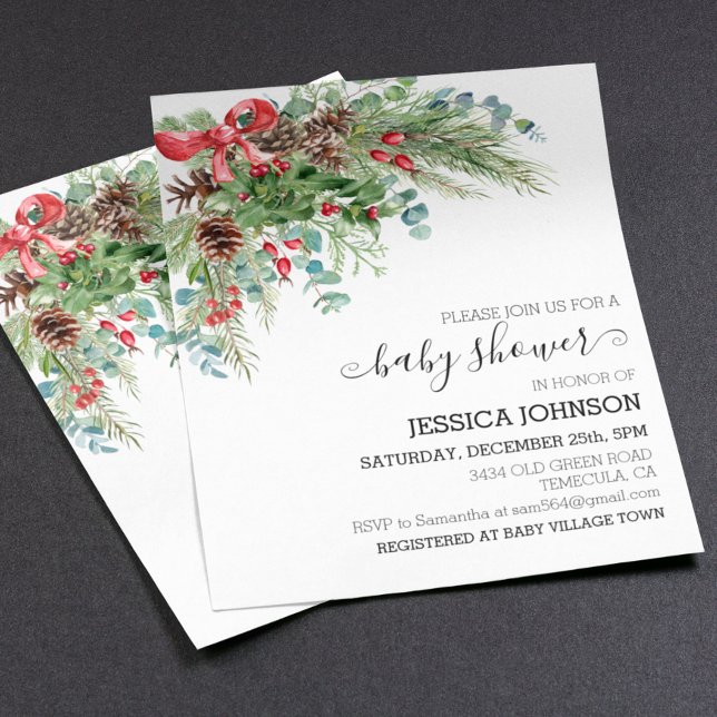 Papier Budget du Baby shower d'hiver de Noël classique (Créateur téléchargé)