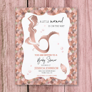 Papier Budget du Baby shower rose Gold Little Mermaid