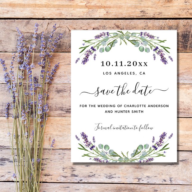 Papier Budget du mariage Lavender eucalyptus enregistrer  (Créateur téléchargé)