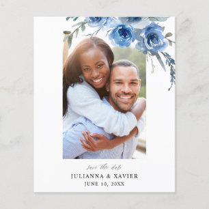 Papier Budget Dusty Blue & B Floral Enregistrer la Date P
