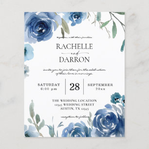 Papier Budget Dusty Blue & Blue Floral Mariage