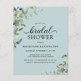 Papier Budget Dusty Blue Botanical Fête des mariées