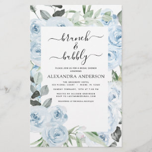 Papier Budget Dusty Blue Brunch & Bubbly Fête des mariées