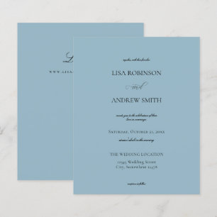 Papier Budget Dusty Blue Calligraphy Mariage