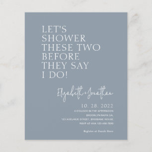 Papier Budget Dusty Blue Couple Shower Invitation