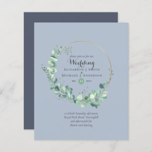 Papier Budget Dusty Blue Eucalyptus Mariage Invite